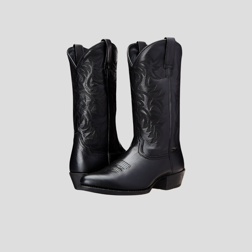 Cowboylaarzen Dames Geborduurde Schacht Zwart