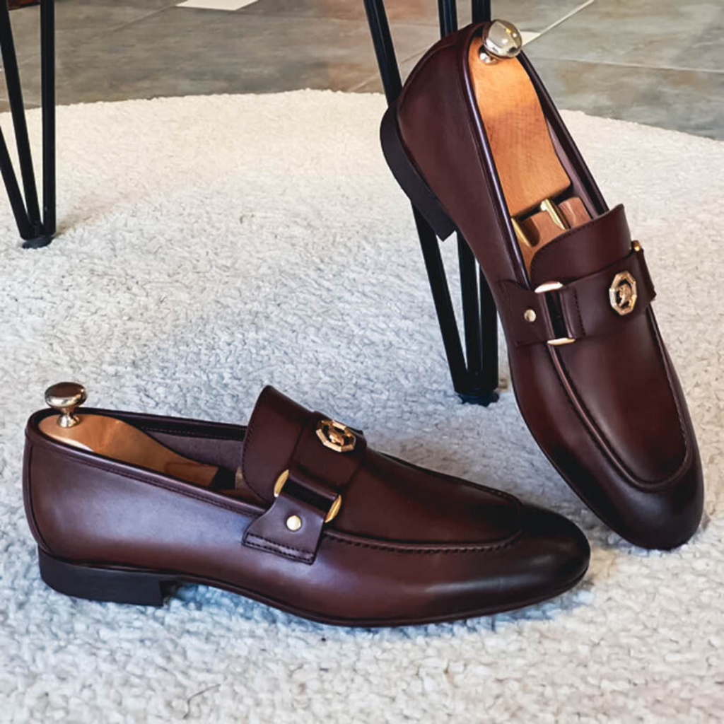 Elysian Heren Loafers | PU-Leer met Gouden Accent, Zwart 4
