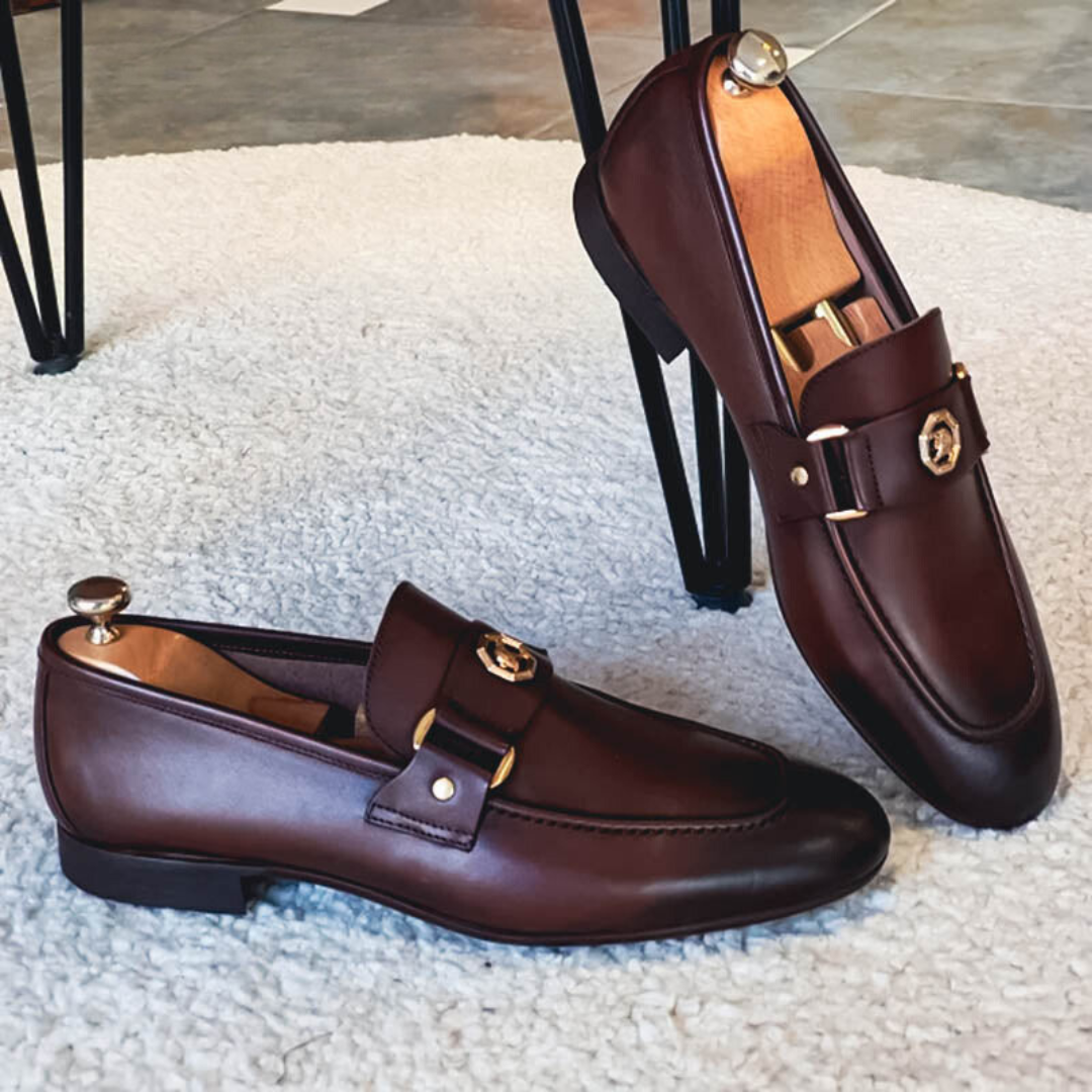 Elysian Heren Loafers | PU-Leer met Gouden Accent, Zwart 4