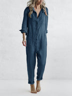 Thalassa | Jumpsuit Dames - 100% Katoen Blauw