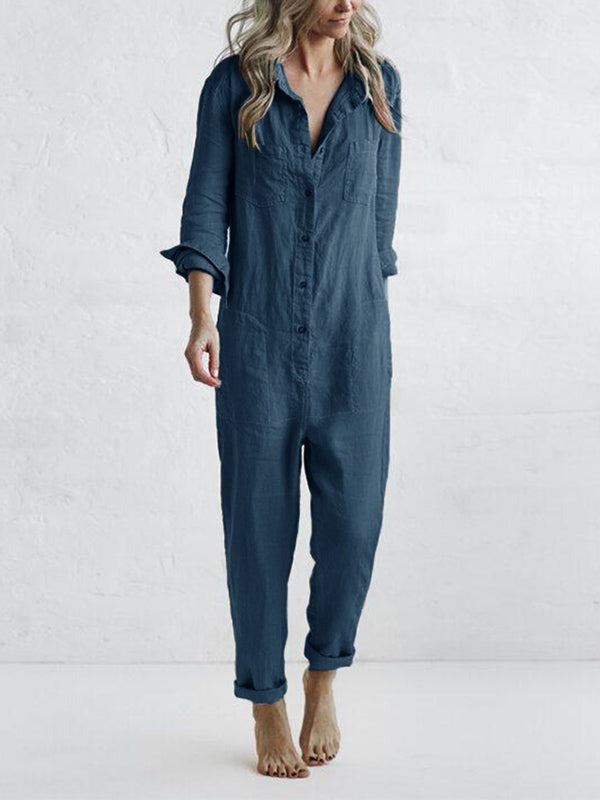 Thalassa | Jumpsuit Dames - 100% Katoen Blauw