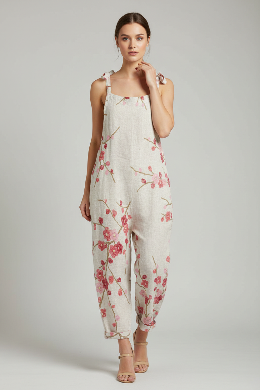 Elena | Jumpsuit Dames - Kersenbloesemprint Casual