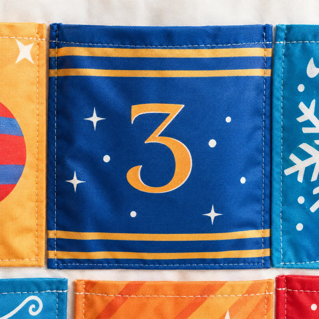 Adventskalender om te Vullen & Op te Hangen – Stoffen Wandkalender met 24 Vakjes, Hout & Stof, 100 x 50 cm, Herbruikbaar
