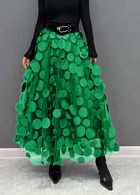 Valeraine | Rok Dames - Polkadot Polyester Viscose - Los Lichtgroen