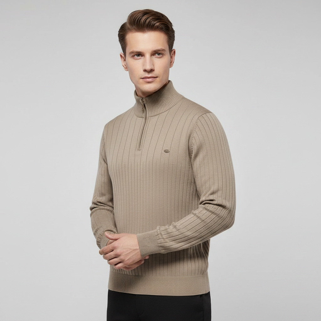 Trui Heren Half-Zip Ademend Comfortabel