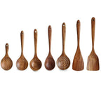 Natuurlijke Houten Keukenset – Rustiek Houten Kookgerei, Set van 4 of 7 Stuks – RustiCook Set van 7 stuks