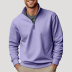 Sweater Heren Halve Rits Comfortabel Paars