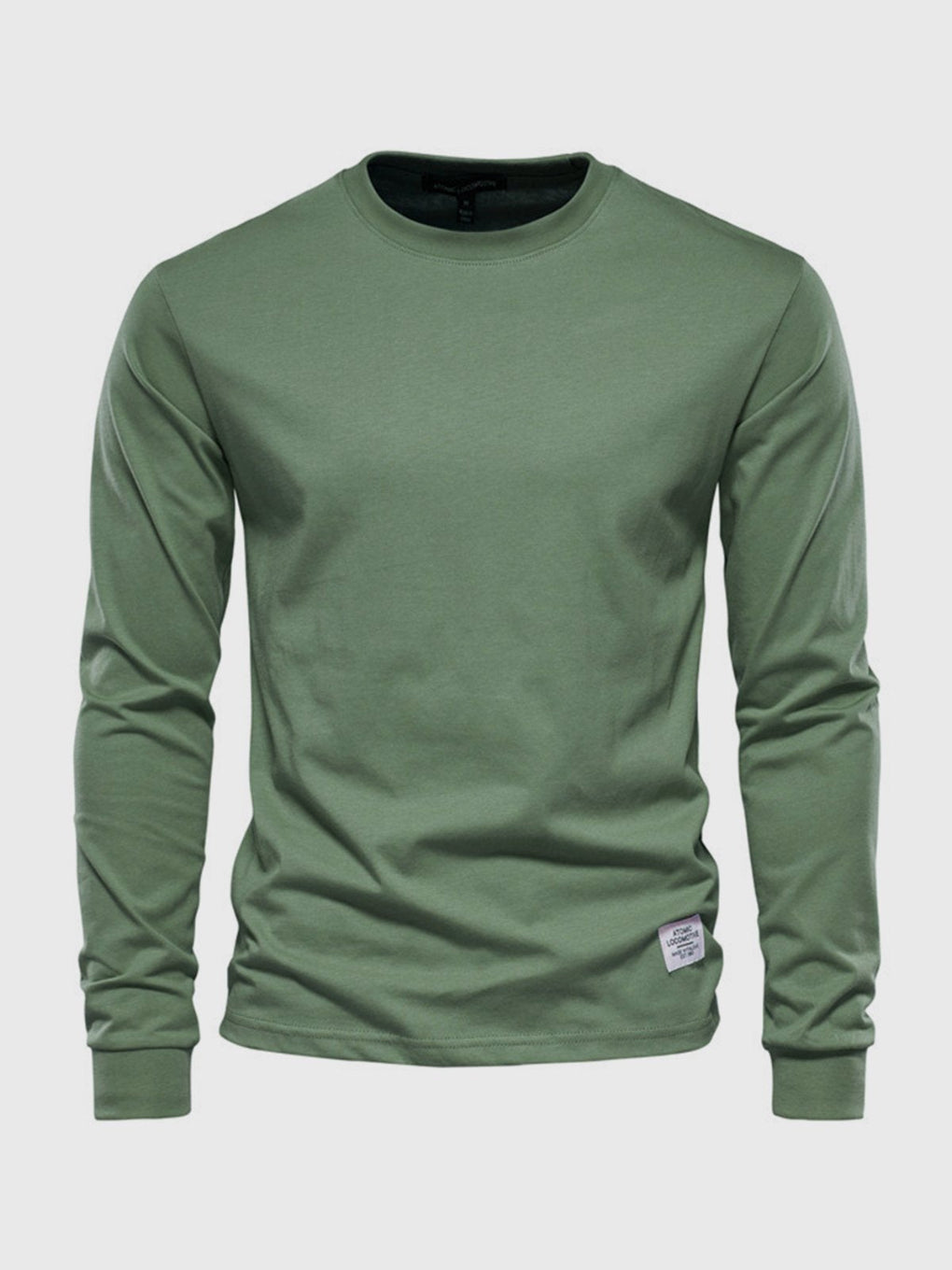 Overhemd Heren Lange Mouwen Ronde Hals Groen