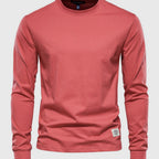 Overhemd Heren Lange Mouwen Ronde Hals Rood