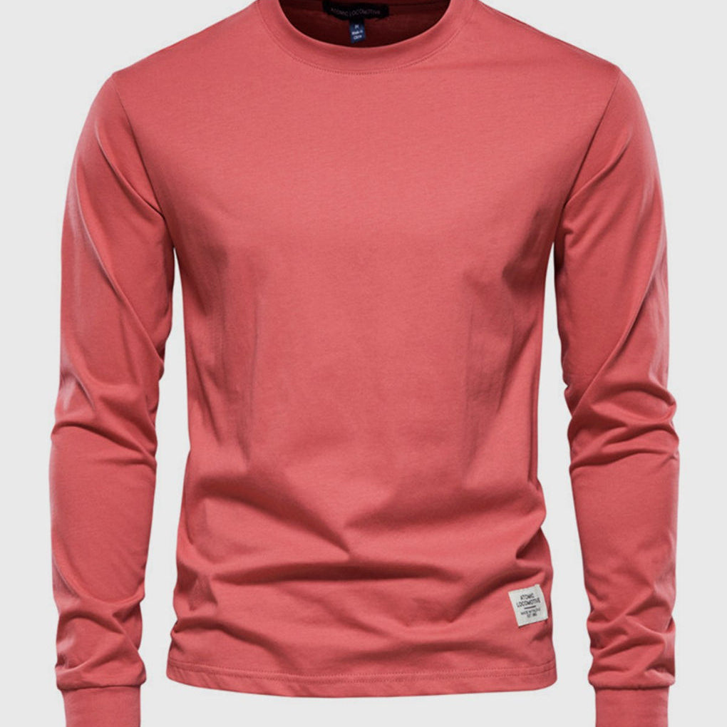 Overhemd Heren Lange Mouwen Ronde Hals Rood