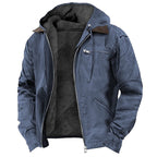 Hermosa | Heren Tussenjas met Capuchon en Warme Fleecevoering Blauw