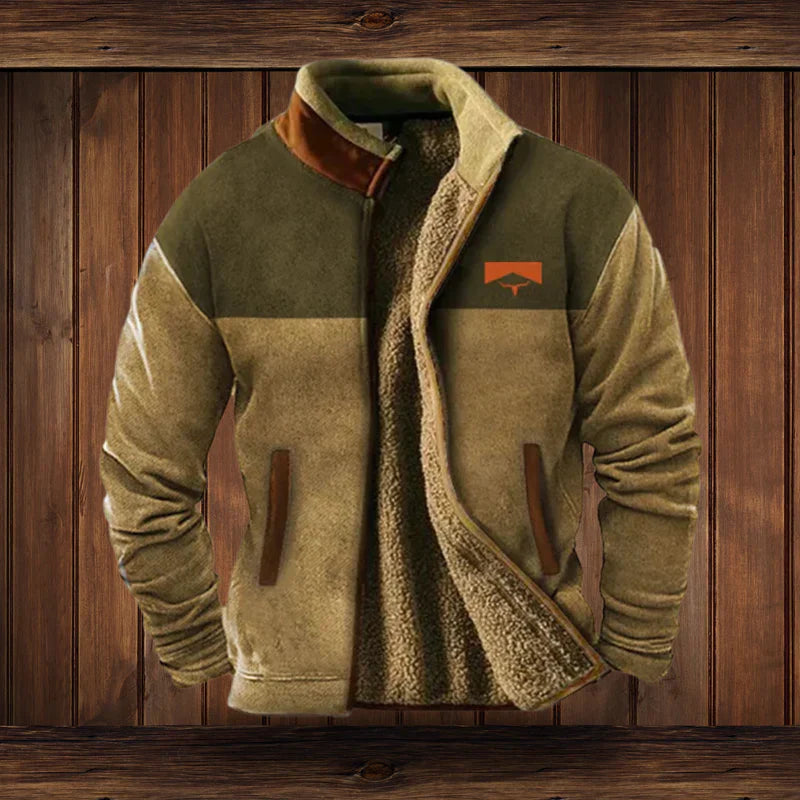 Hommes | Heren Warme Teddy Vest met Rits en Vintage Ontwerp
