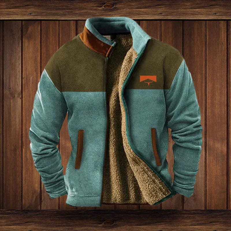 Hommes | Heren Warme Teddy Vest met Rits en Vintage Ontwerp