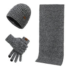 Heren | 3-delige winteraccessoireset voor heren - gebreide muts, sjaal en touchscreen handschoenen 0