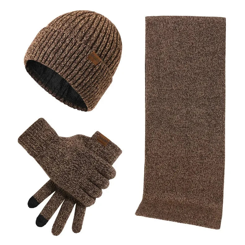Heren | 3-delige winteraccessoireset voor heren - gebreide muts, sjaal en touchscreen handschoenen 10