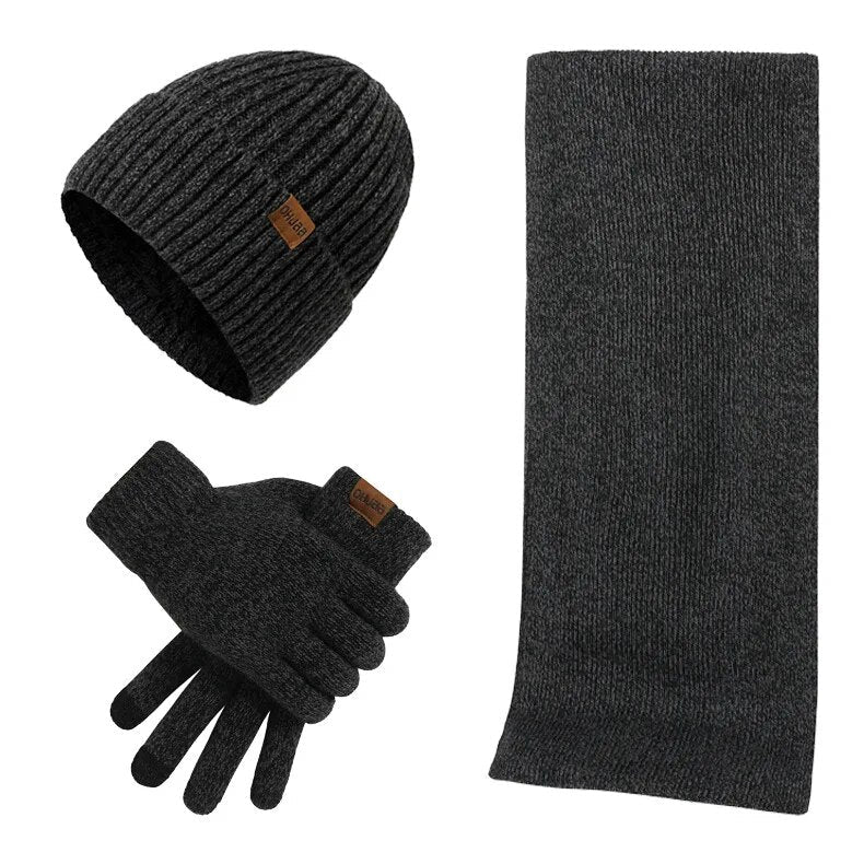 Heren | 3-delige winteraccessoireset voor heren - gebreide muts, sjaal en touchscreen handschoenen 11