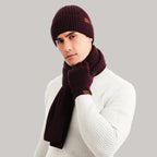 Heren | 3-delige winteraccessoireset voor heren - gebreide muts, sjaal en touchscreen handschoenen 3