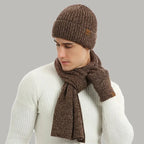 Heren | 3-delige winteraccessoireset voor heren - gebreide muts, sjaal en touchscreen handschoenen 4