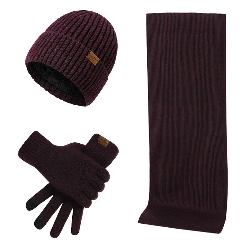 Heren | 3-delige winteraccessoireset voor heren - gebreide muts, sjaal en touchscreen handschoenen 9