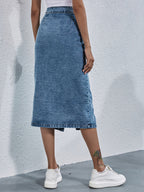 Amara | Maxi Rok Dames - Denim - Met Split