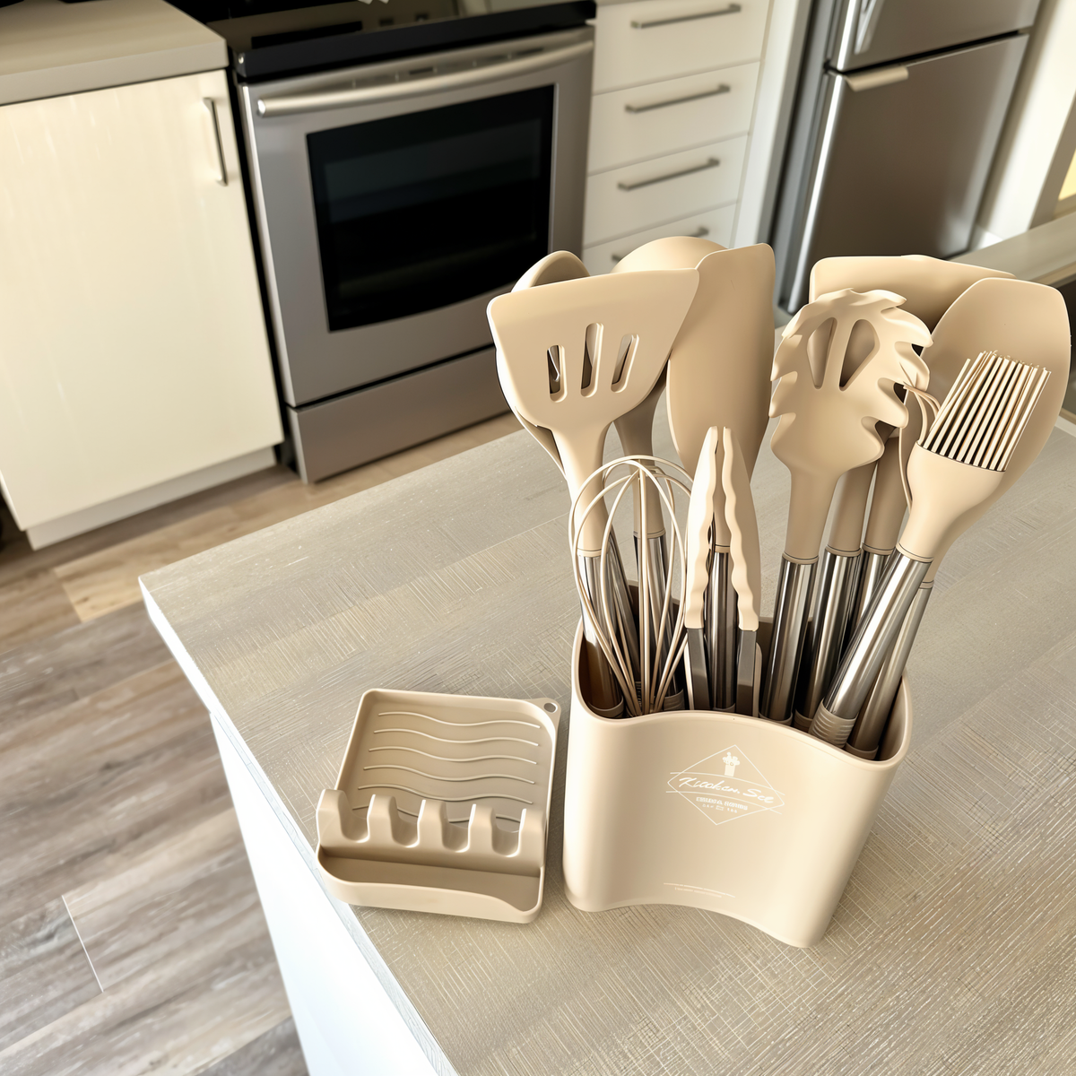 12-delige Siliconen Keukengereedschapset – Kookgerei met RVS Handvatten, Hittebestendig – Culinara Pro