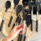 12-delige Siliconen Keukengereedschapset – Kookgerei met RVS Handvatten, Hittebestendig – Culinara Pro