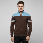 Sweater Heren Gestreept Rits