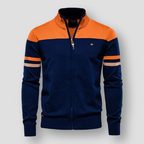 Sweater Heren Gestreept Rits Oranje