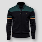 Sweater Heren Gestreept Rits Groen