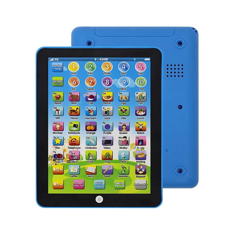 Educatieve Kindertablet met Touch & Geluid – Leertablet voor Peuters & Kleuters 3–6 Jaar, Blauw of Roze Blauw