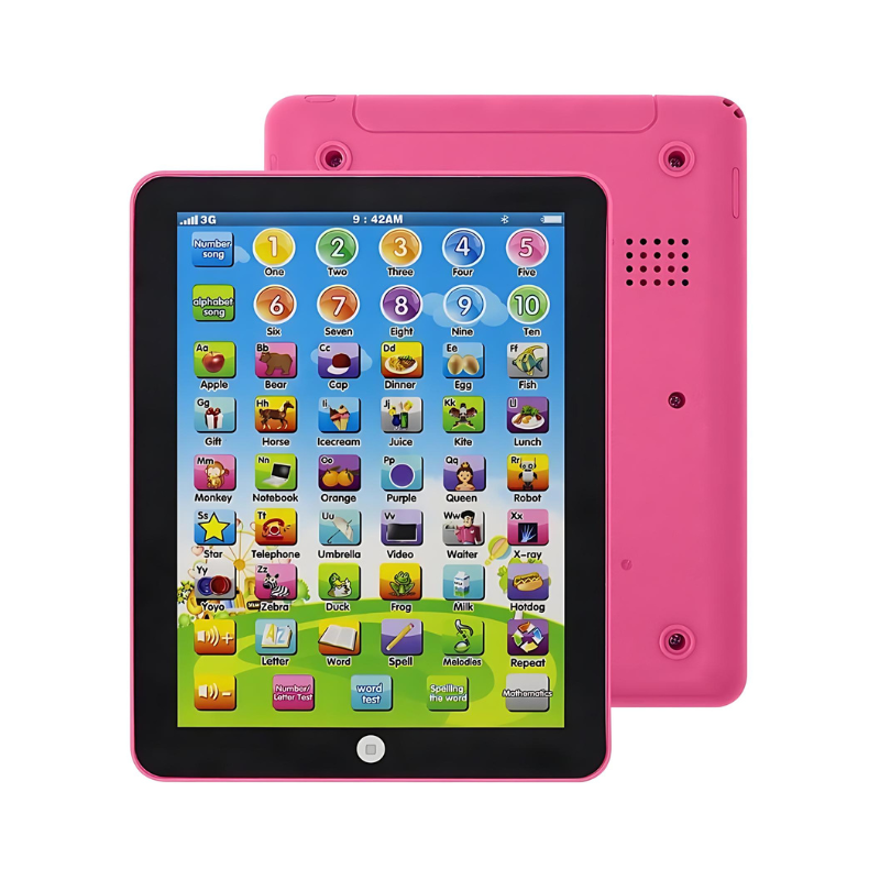 Educatieve Kindertablet met Touch & Geluid – Leertablet voor Peuters & Kleuters 3–6 Jaar, Blauw of Roze Roze