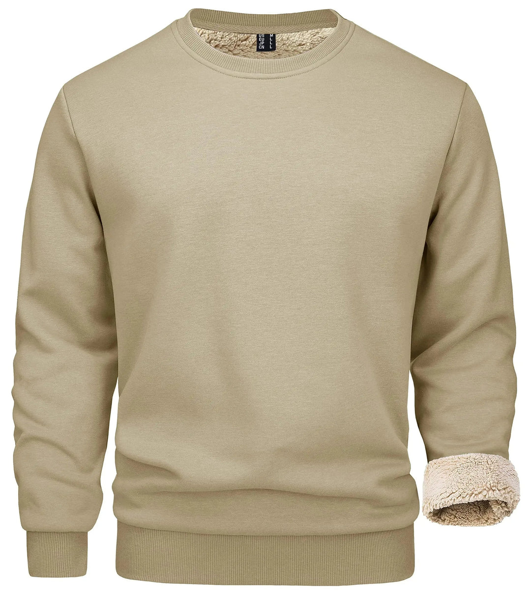 Trui Heren Gevoerd Zacht Beige