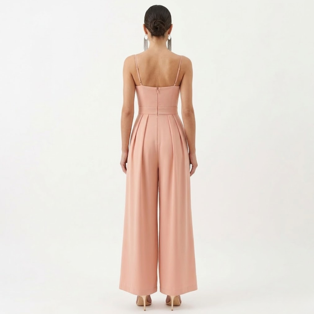 Isolde | Jumpsuit Dames - Wijde Pijpen V-Hals Hoge Taille