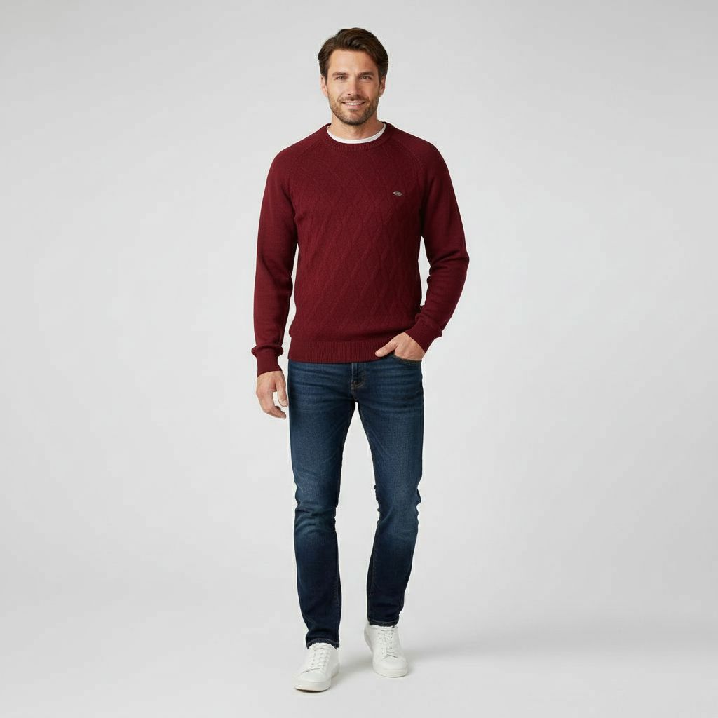 Trui Heren Gebreid Comfortabel Rood