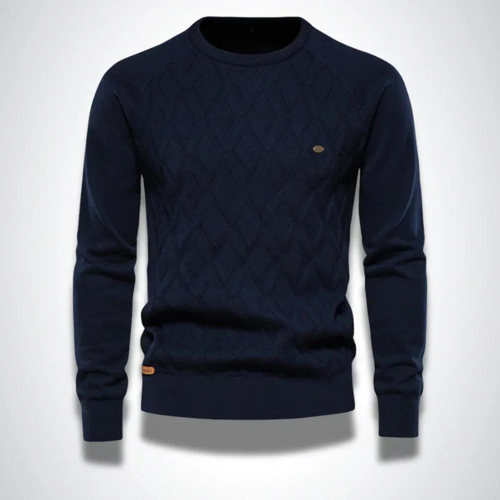 Trui Heren Gebreid Comfortabel Blauw