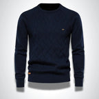 Trui Heren Gebreid Comfortabel Blauw