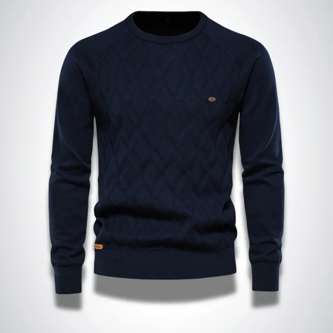Trui Heren Gebreid Comfortabel Blauw