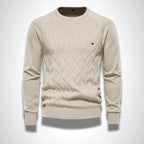 Trui Heren Gebreid Comfortabel Beige