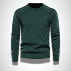 Trui Heren Gebreid Comfortabel Groen