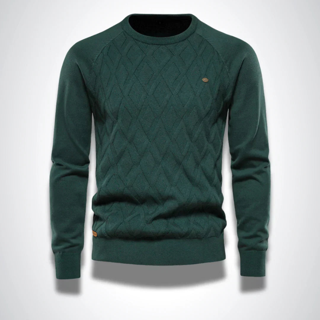 Trui Heren Gebreid Comfortabel Groen