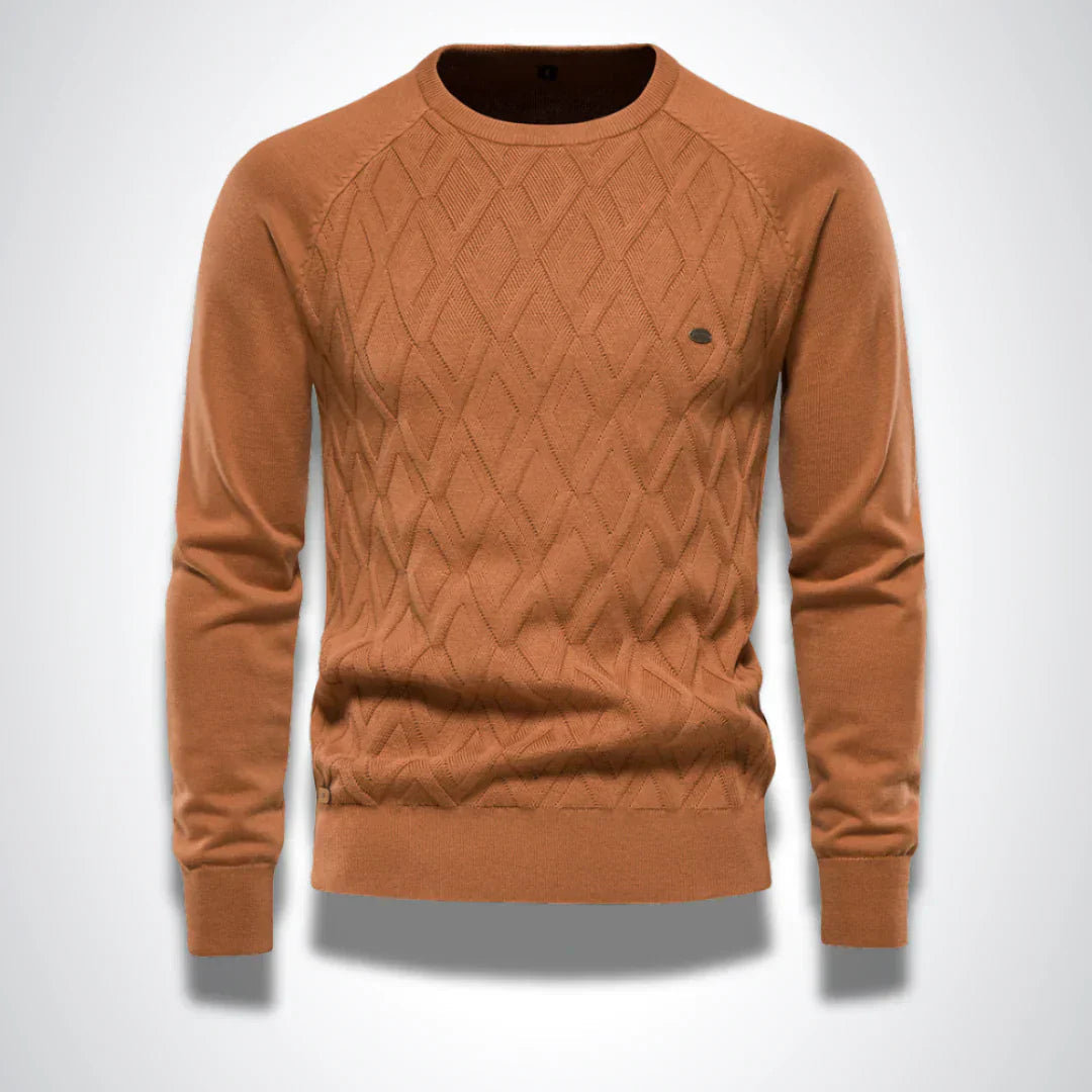 Trui Heren Gebreid Comfortabel Bruin