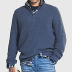 Sweater Heren Rits Lange Mouwen Zacht Casual Stijl Blauw