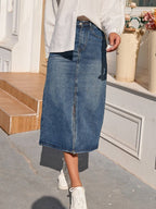 Aurelia | Kokerrok Dames - Denim - Met Split