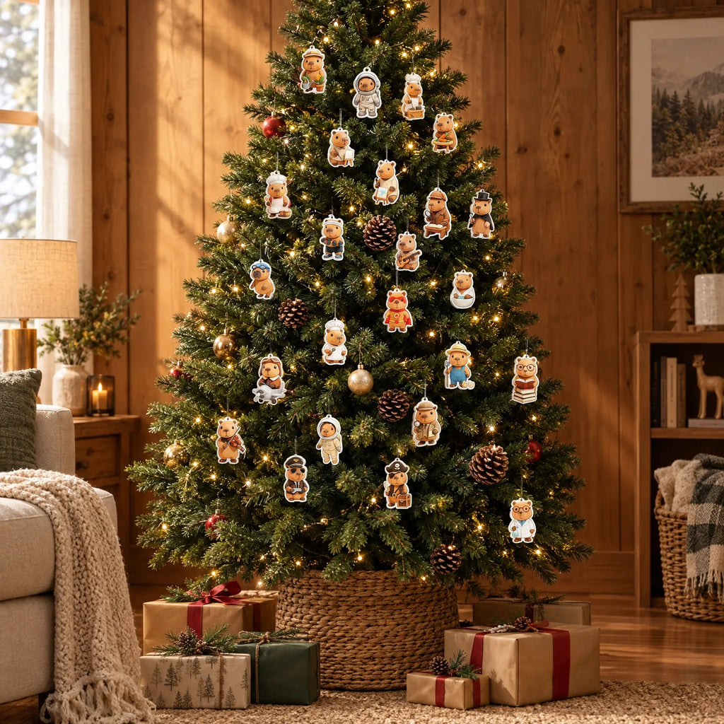 Dieren Adventskalender Kinderen – 24 Dierenfiguurtjes van Acryl in Beroepskostuums om op te Hangen, zonder Snoep