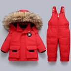 Skipak Kinderen 2-delig – Gewatteerde Winterset met Capuchonjas & Broek, 6 Kleuren, 2-6 Jaar – Hermosa Rood