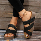 Kira | Dames Sandalen - Orthopedisch en Ademend Vegan Leer Zwart
