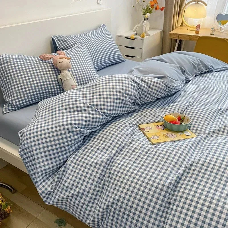 Klassieke Dambord Beddengoedset – Hoogwaardige Materialen, Inclusief Dekbedovertrek, Laken en Kussenslopen, Beschikbaar in Diverse Maten 2