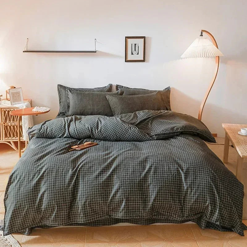 Klassieke Dambord Beddengoedset – Hoogwaardige Materialen, Inclusief Dekbedovertrek, Laken en Kussenslopen, Beschikbaar in Diverse Maten 3