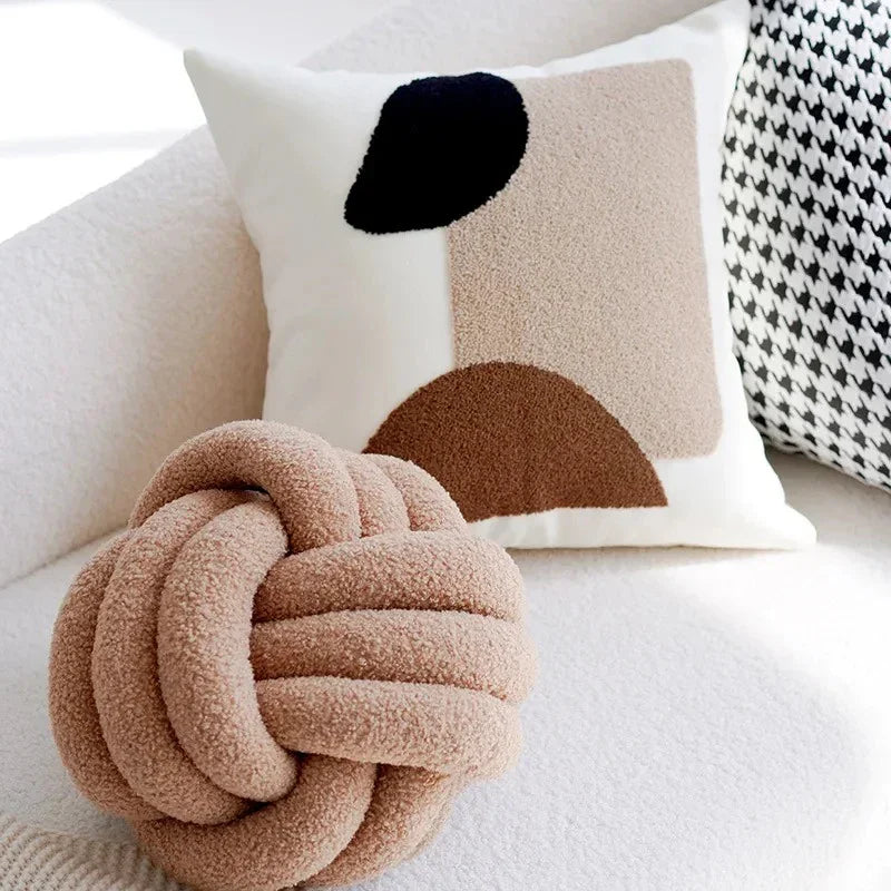 Kussensloop Vintage Bruin en Crème Patchwork – Zacht Polyester met Verborgen Ritssluiting 45x45cm en 30x50cm 3