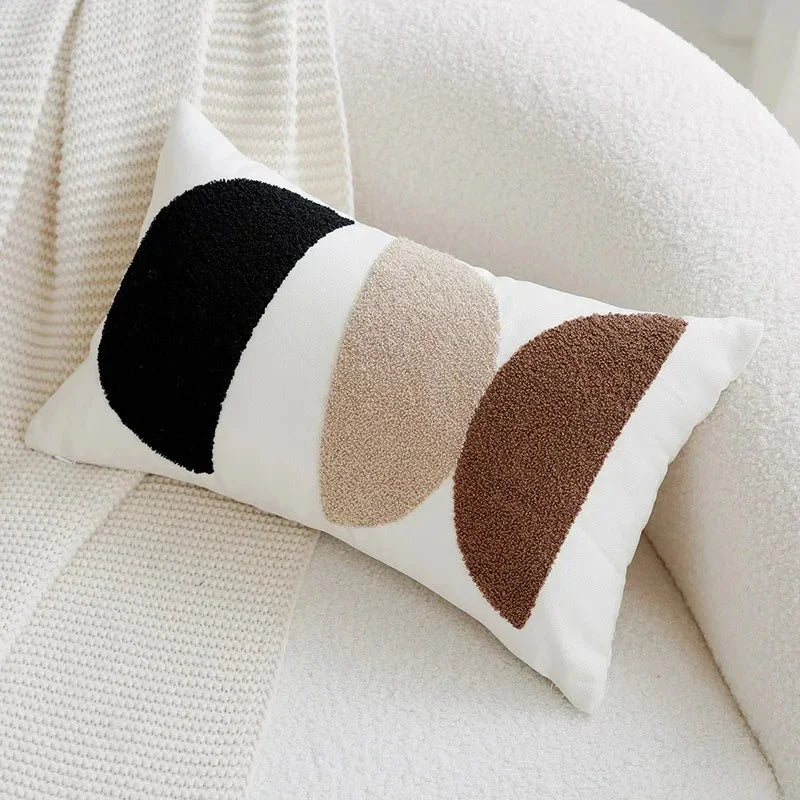 Kussensloop Vintage Bruin en Crème Patchwork – Zacht Polyester met Verborgen Ritssluiting 45x45cm en 30x50cm 6